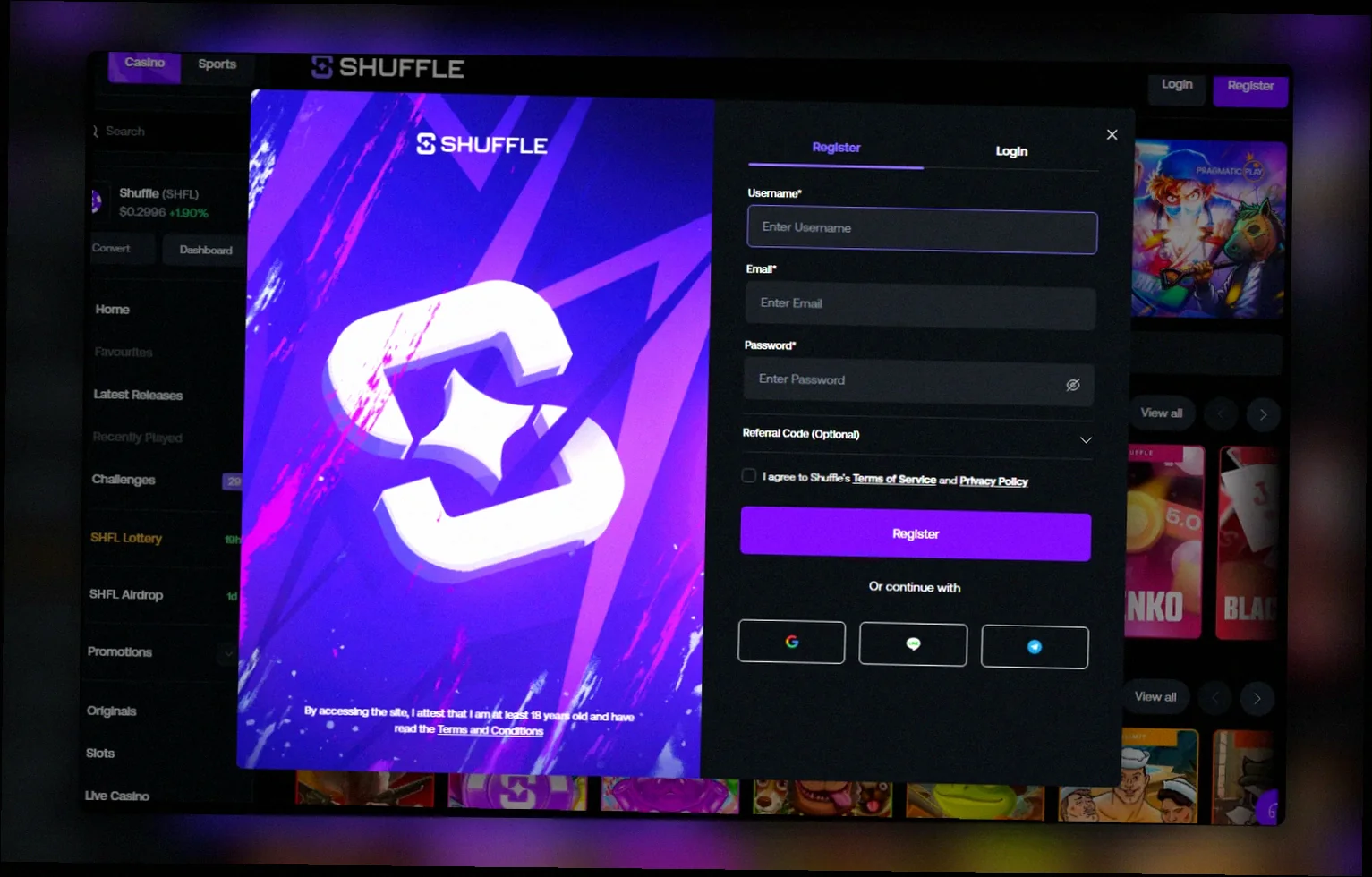 Shuffle Casino register Australia